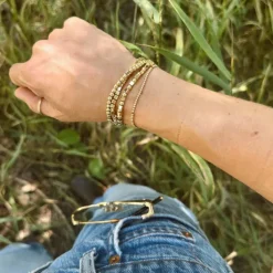 ALEXA LEIGH Alternating Square and Round Beaded Bracelet in^ Bracelets