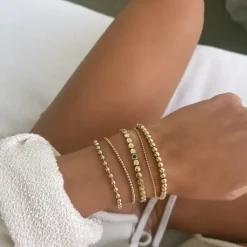 ALEXA LEIGH FINE JEWELRY Alexa Leigh 1mm Diamond Cut Gold Ball Chain Bracelet^ Bracelets