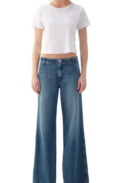 Amo Denim Edith Wide Leg Trouser in^ Denim