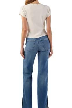 Amo Denim Georgia Split Flare Jeans in^ Denim