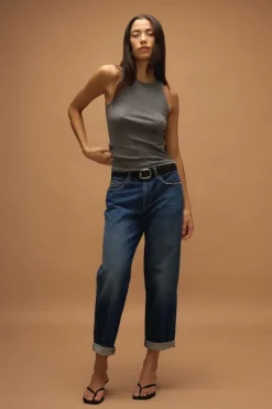 Amo Denim Valentina Relaxed Straight Jeans in^ Denim