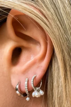 Apres Jewelry Geneva Huggies in 14kt White Gold^ Earrings