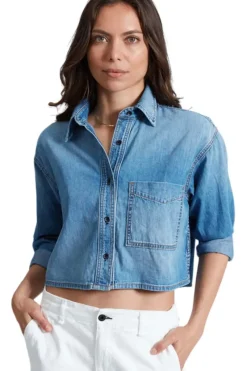 ASKK-NY ASKK NY Cropped Denim Shirt in^ Tops
