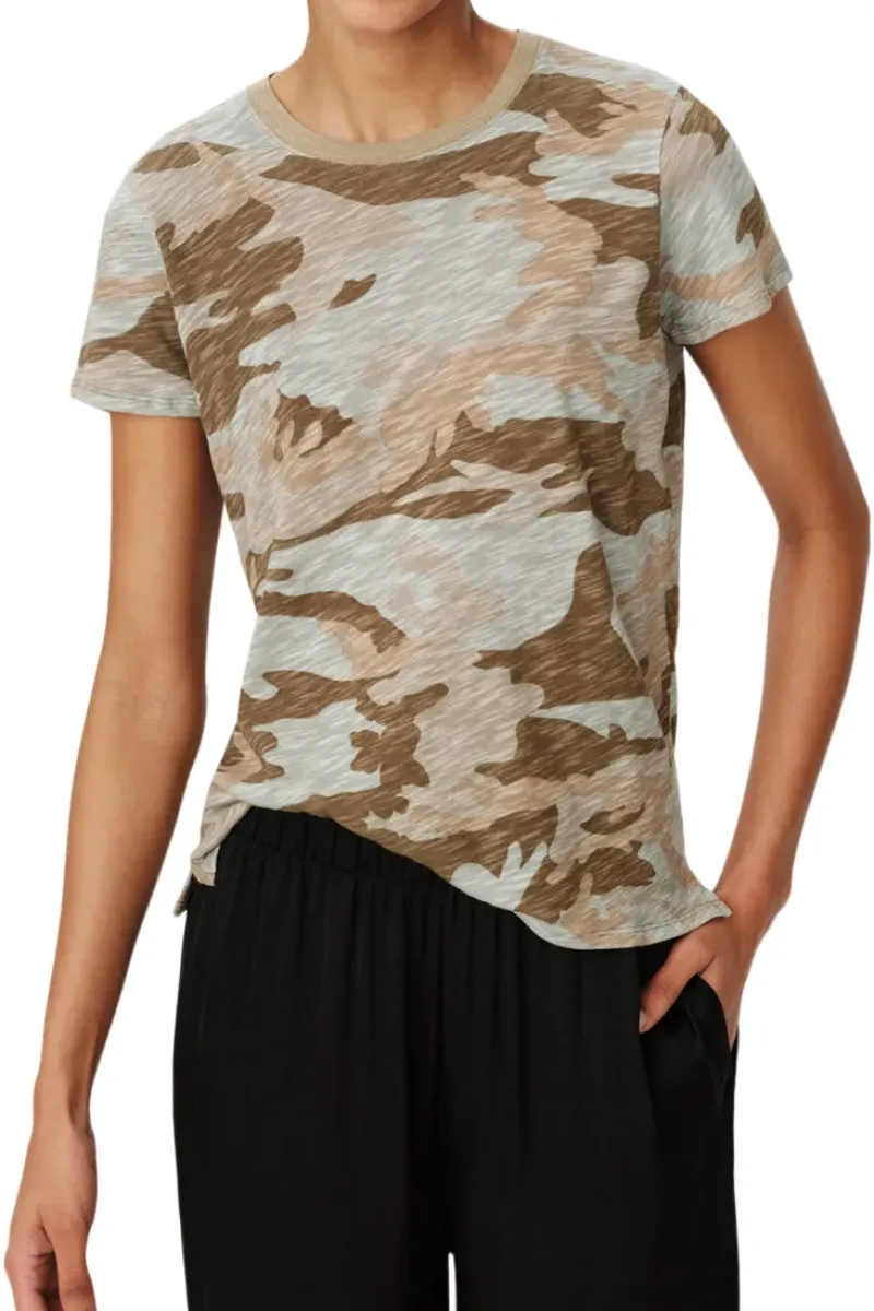 ATM AnthonyThomas Melillo ATM Slub Jersey Camo Schoolboy Short Sleeve Crew Neck Tee in^ Tops