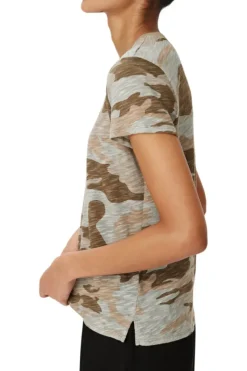 ATM AnthonyThomas Melillo ATM Slub Jersey Camo Schoolboy Short Sleeve Crew Neck Tee in^ Tops