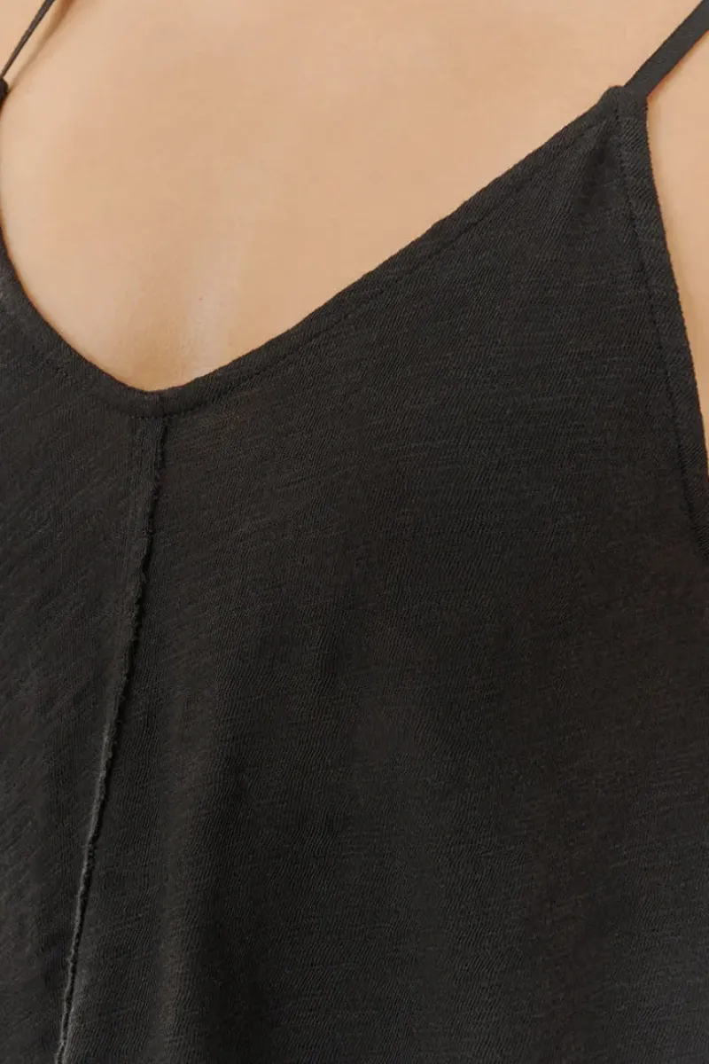 ATM AnthonyThomas Melillo ATM Slub Jersey Exposed Seam Tank in Black^ Tops