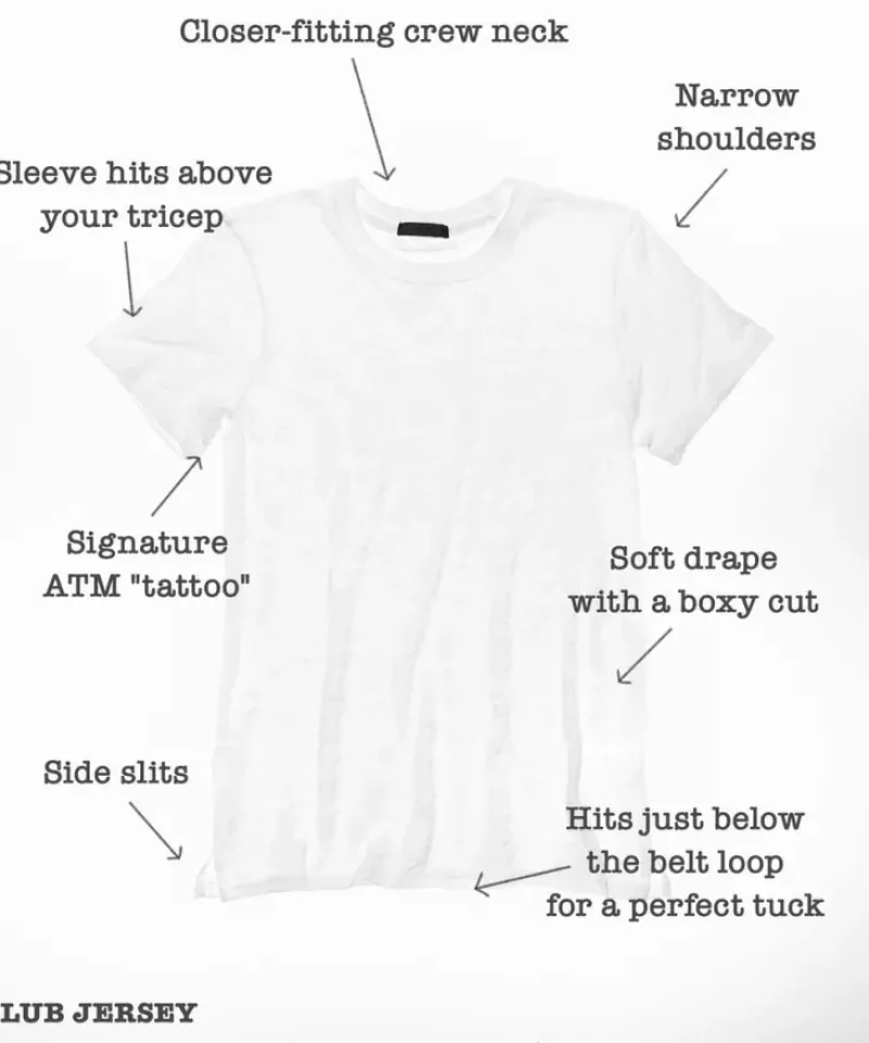 ATM AnthonyThomas Melillo ATM Slub Jersey Schoolboy Crewneck Tee^ Tops