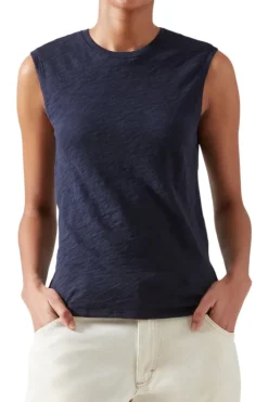 ATM AnthonyThomas Melillo ATM Slub Jersey Sleeveless Schoolboy Tee^ Tops