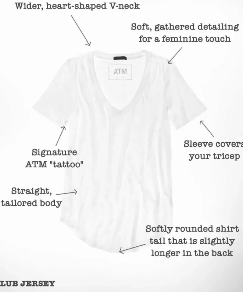 ATM AnthonyThomas Melillo ATM Slub Jersey V-neck Short Sleeve Vneck Tee^ Tops