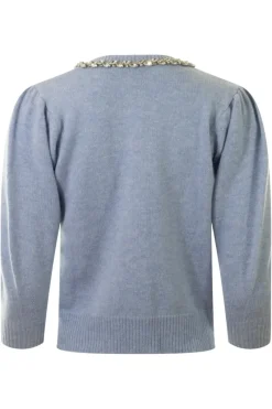 AUTUMN CASHMERE Rhinestone Trimmed Puff Sleeve Cardigan^ Sweaters