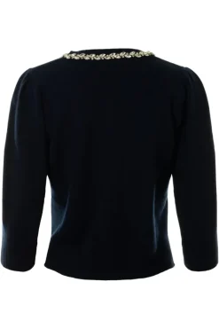 AUTUMN CASHMERE Rhinestone Trimmed Puff Sleeve Cardigan^ Sweaters