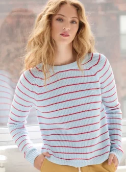 AUTUMN CASHMERE Scallop Shaker Crew in Freeze - Pimento^ Sweaters