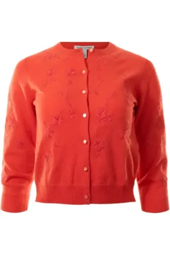 AUTUMN CASHMERE Tonal Embroidered Baby Cardigan in^ Sweaters