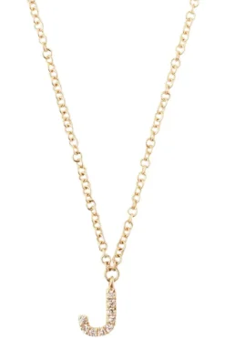 Chan Luu Inc. Chan Luu 14k Gold and White Diamond Initial Necklace^ Necklaces