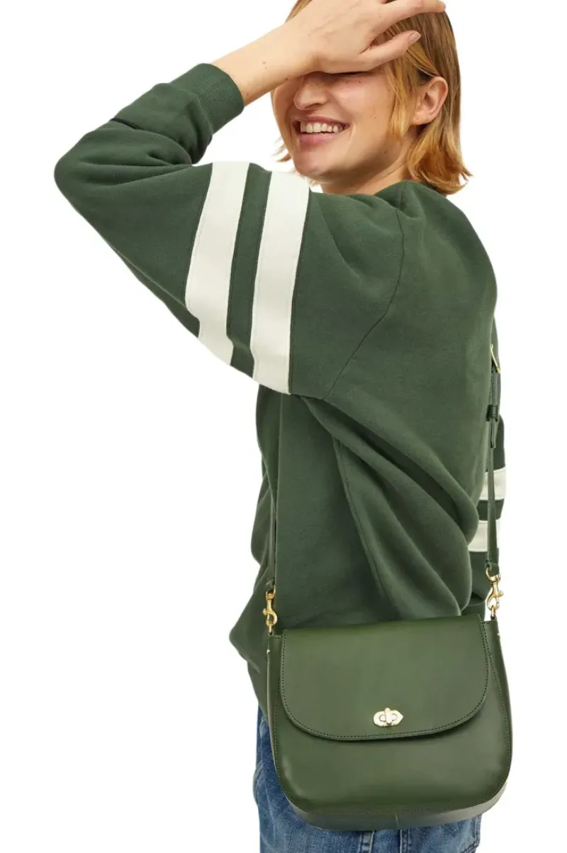 CLARE V. Turnlock Louis Bag in Evergreen^ Bags