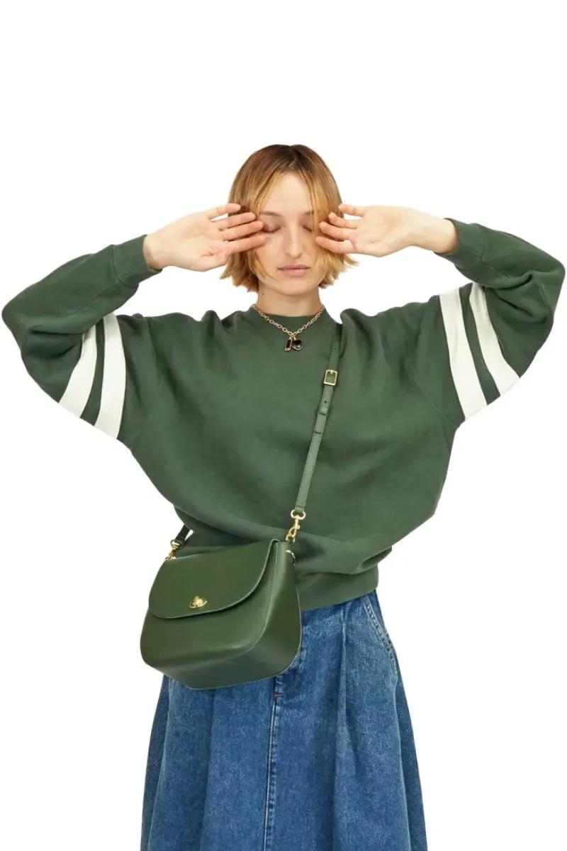 CLARE V. Turnlock Louis Bag in Evergreen^ Bags