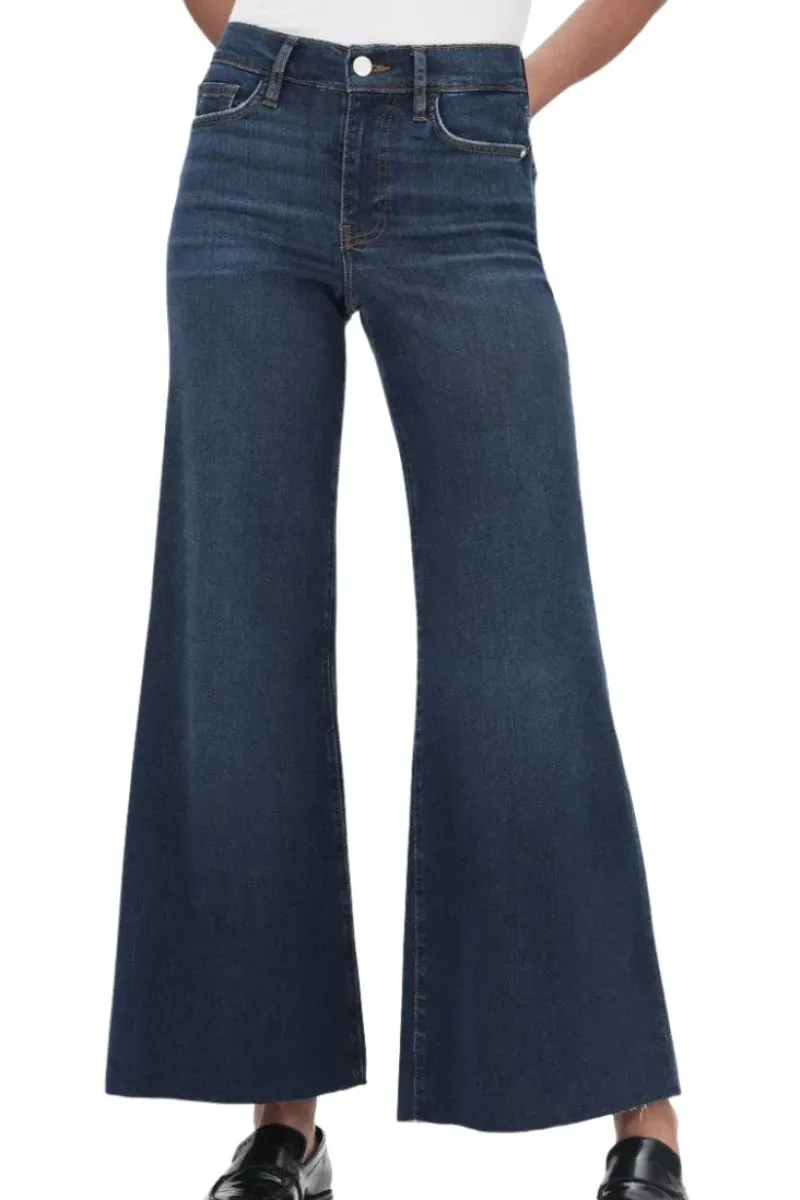 Frame Denim Le Palazzo Crop Raw After in^ Denim