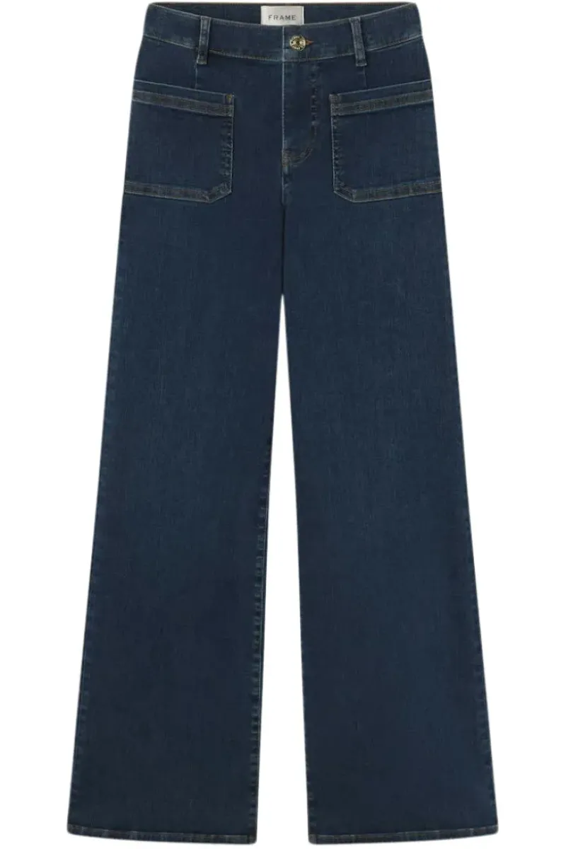 Frame Denim Le Slim Palazzo Bardot Pocket in^ Denim