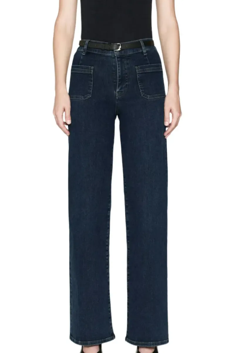 Frame Denim Le Slim Palazzo Bardot Pocket in^ Denim