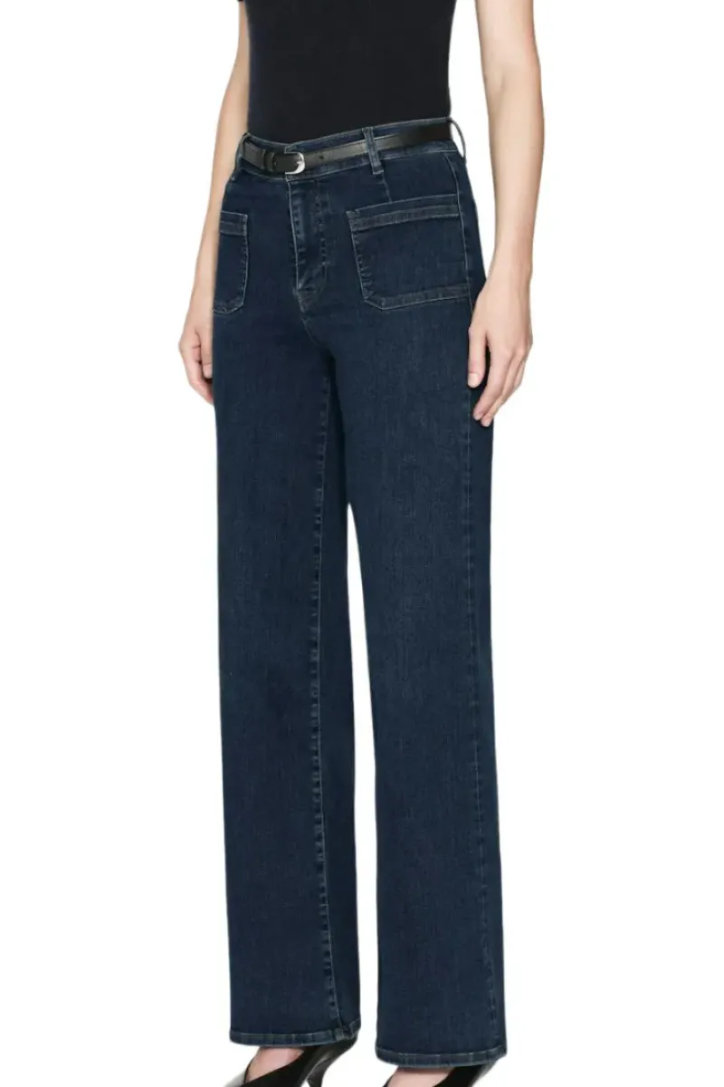 Frame Denim Le Slim Palazzo Bardot Pocket in^ Denim