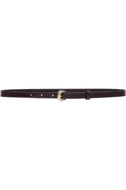 Frame Denim Petite Timeless Belt in Dark Chocolate w/ Gold Hardware^ Belts