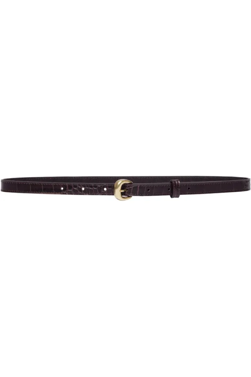 Frame Denim Petite Timeless Belt in Dark Chocolate w/ Gold Hardware^ Belts
