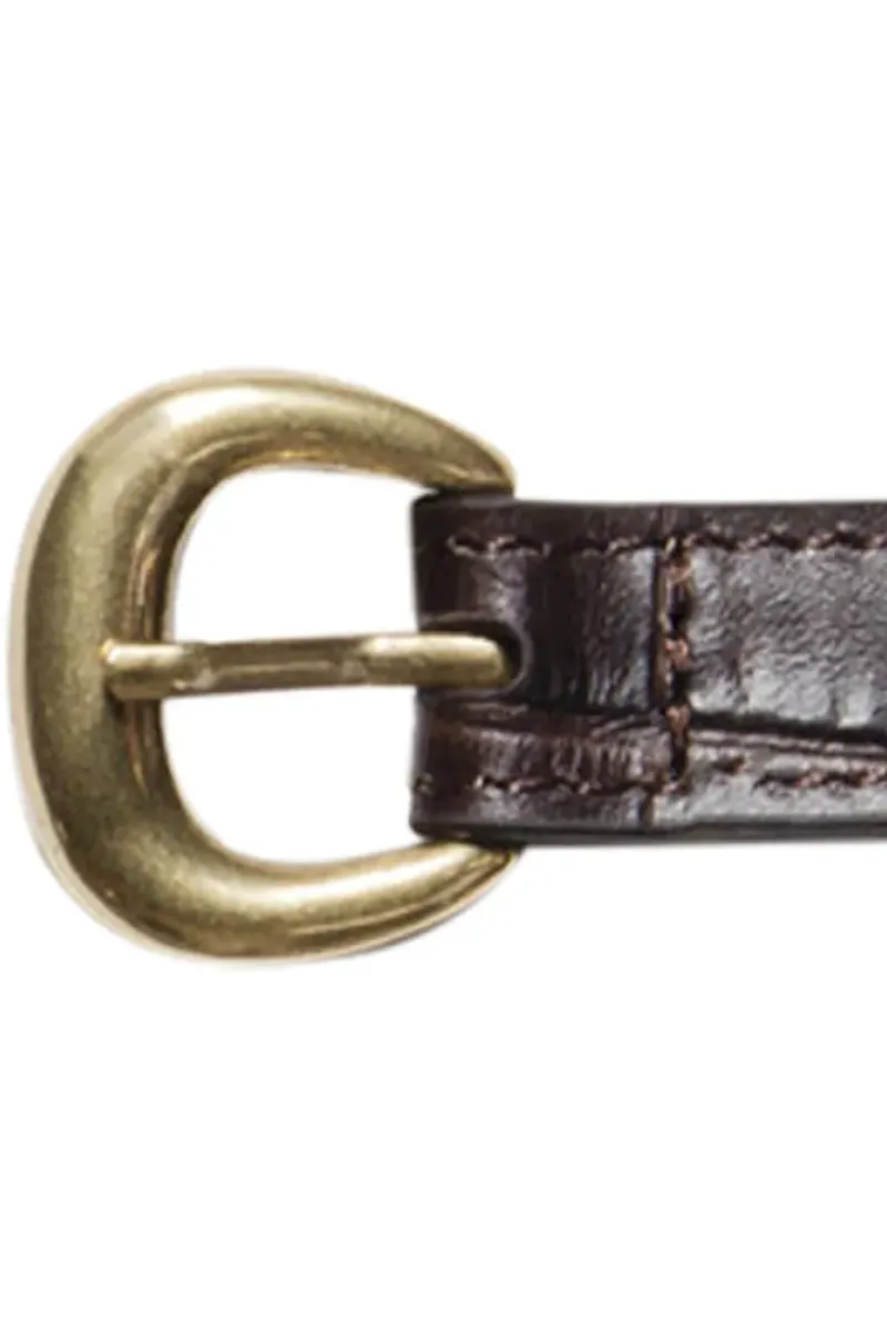 Frame Denim Petite Timeless Belt in Dark Chocolate w/ Gold Hardware^ Belts