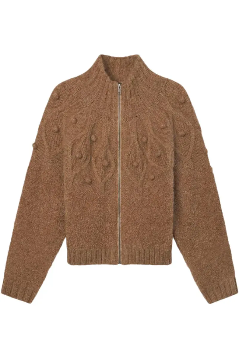 Frame Denim Popcorn Zip Cardigan in^ Tops