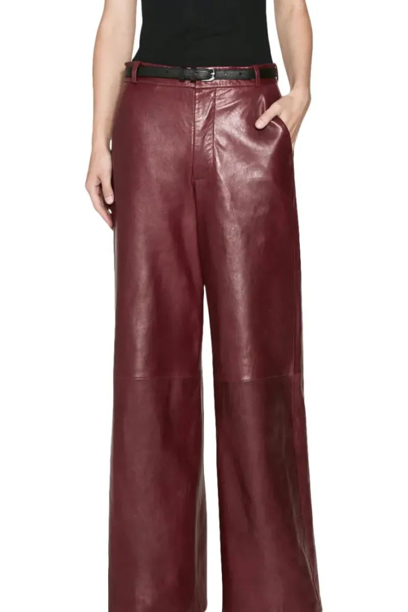 Frame Denim Wide Leather Trousers in^ Pants, Shorts, & Skirts