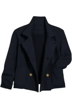 Frank & Eileen Cropped Sweatshirt Peacoat in British Navy^ Blazers & Outerwear