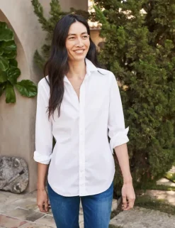 Frank & Eileen Frank Poplin Button Down in White^ Tops