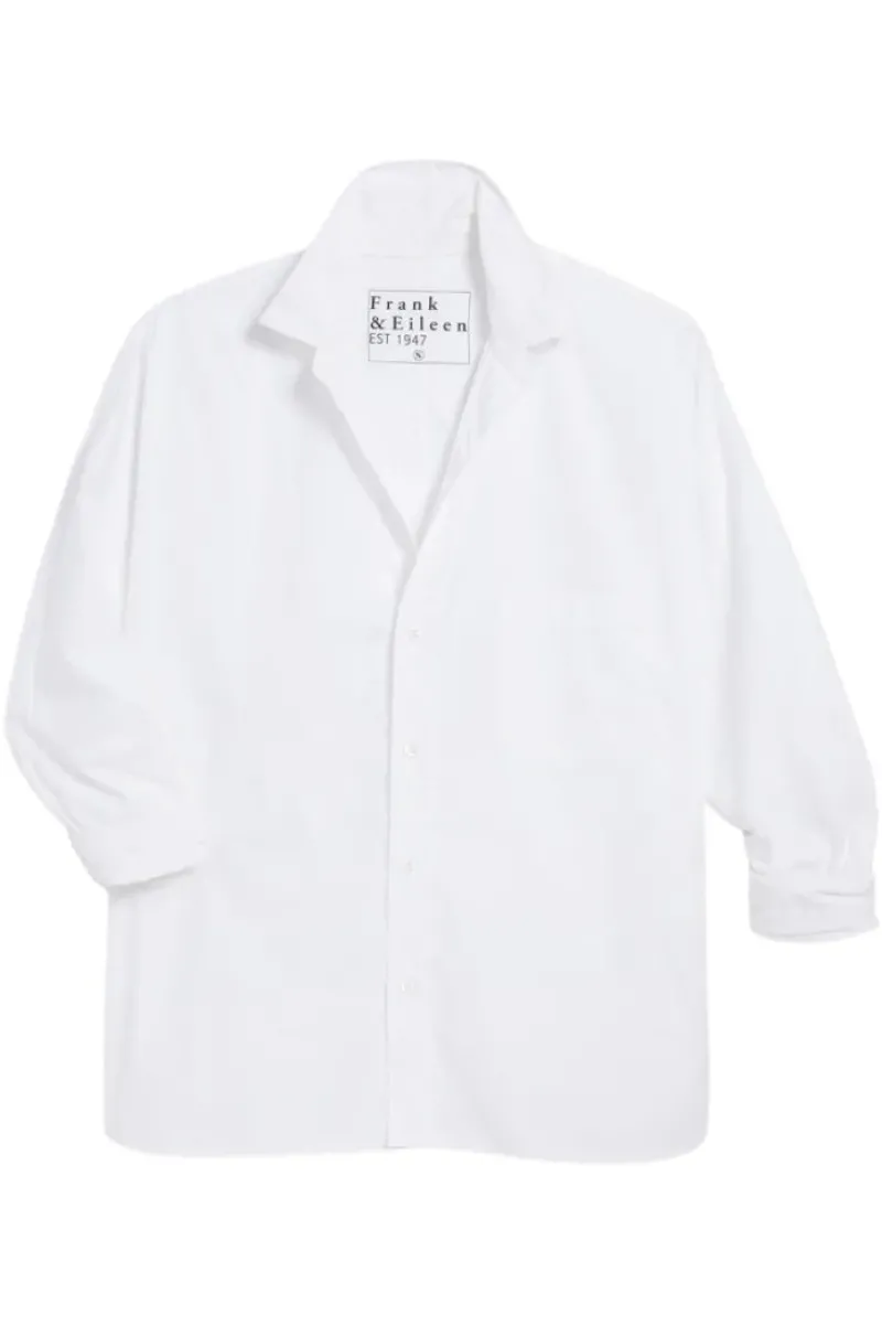 Frank & Eileen Oona Continuous Sleeve Button-Up Shirt in White^ Tops