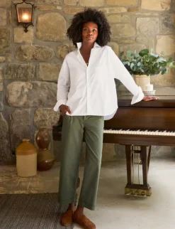 Frank & Eileen Oona Continuous Sleeve Button-Up Shirt in White^ Tops