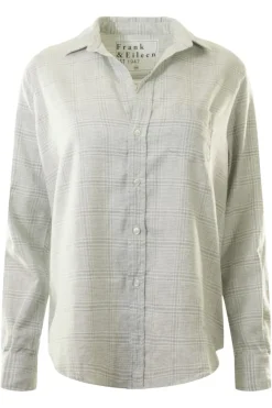 Frank & Eileen Relaxed Button-Up Shirt in Gray, White Plaid^ Tops
