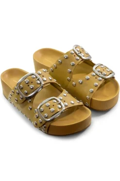 Loeffler Randall Jack Studded Sandal in Khaki - Silver^ Shoes