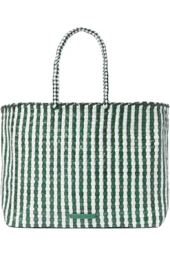 Loeffler Randall Klara Check Woven Tote in Emerald White^ Bags