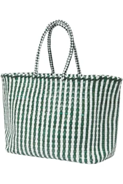 Loeffler Randall Klara Check Woven Tote in Emerald White^ Bags