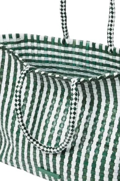 Loeffler Randall Klara Check Woven Tote in Emerald White^ Bags