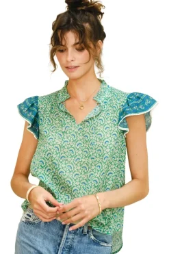 M.A.B.E. Dana Short Sleeve Top in^ Tops