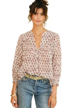 M.A.B.E. Kiki Printed Long Sleeve Top in^ Tops