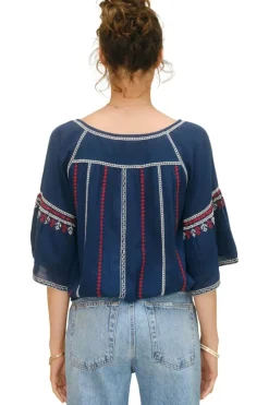 M.A.B.E. Lena Embroidered Top in^ Tops