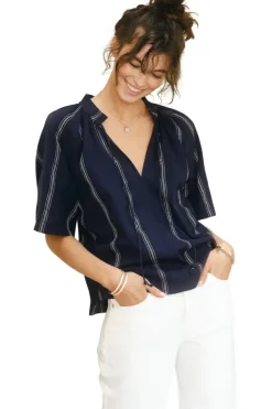 M.A.B.E. Palmer Gathered Top in^ Tops