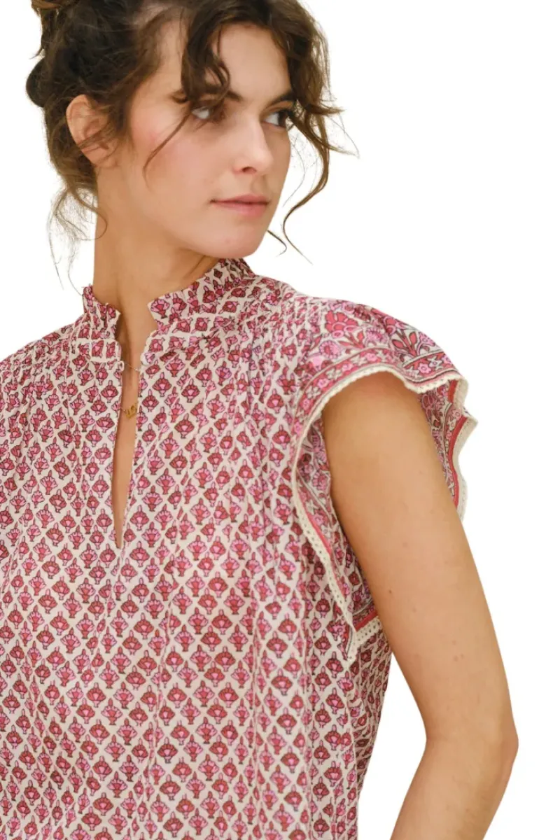 M.A.B.E. Viti Short Sleeve Top in^ Tops