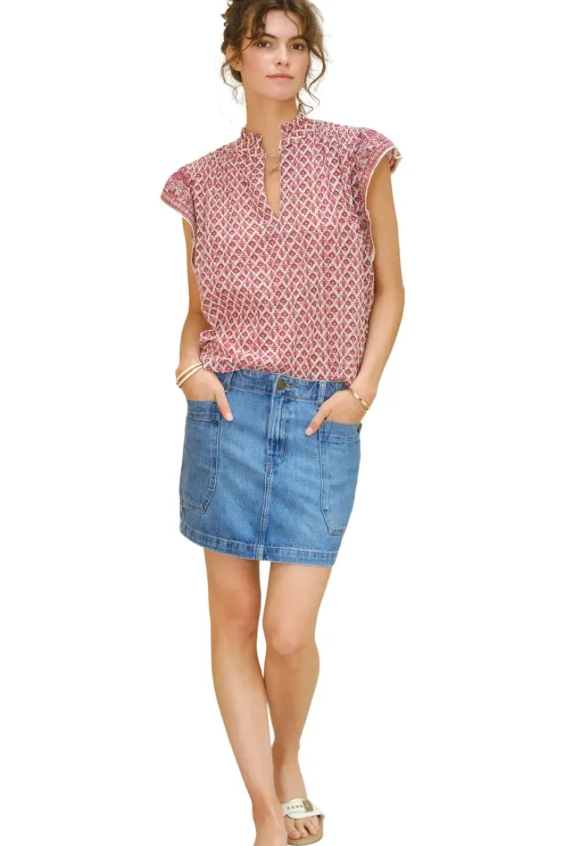 M.A.B.E. Viti Short Sleeve Top in^ Tops