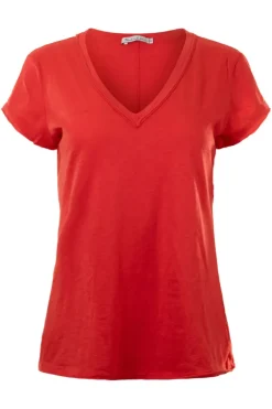 MICHAEL STARS Baxter V-neck Raw Edge Tee^ Tops