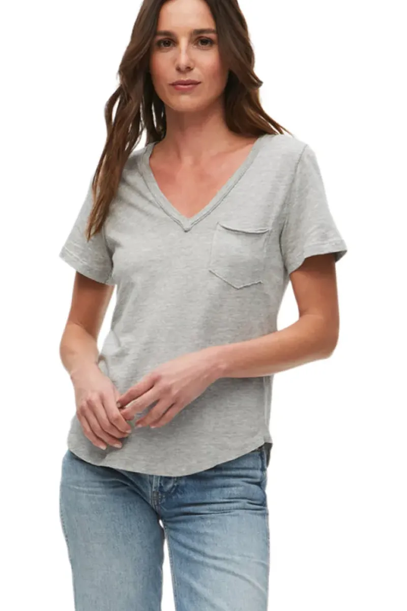 MICHAEL STARS Hayden V-neck Tee w/ Pocket^ Tops
