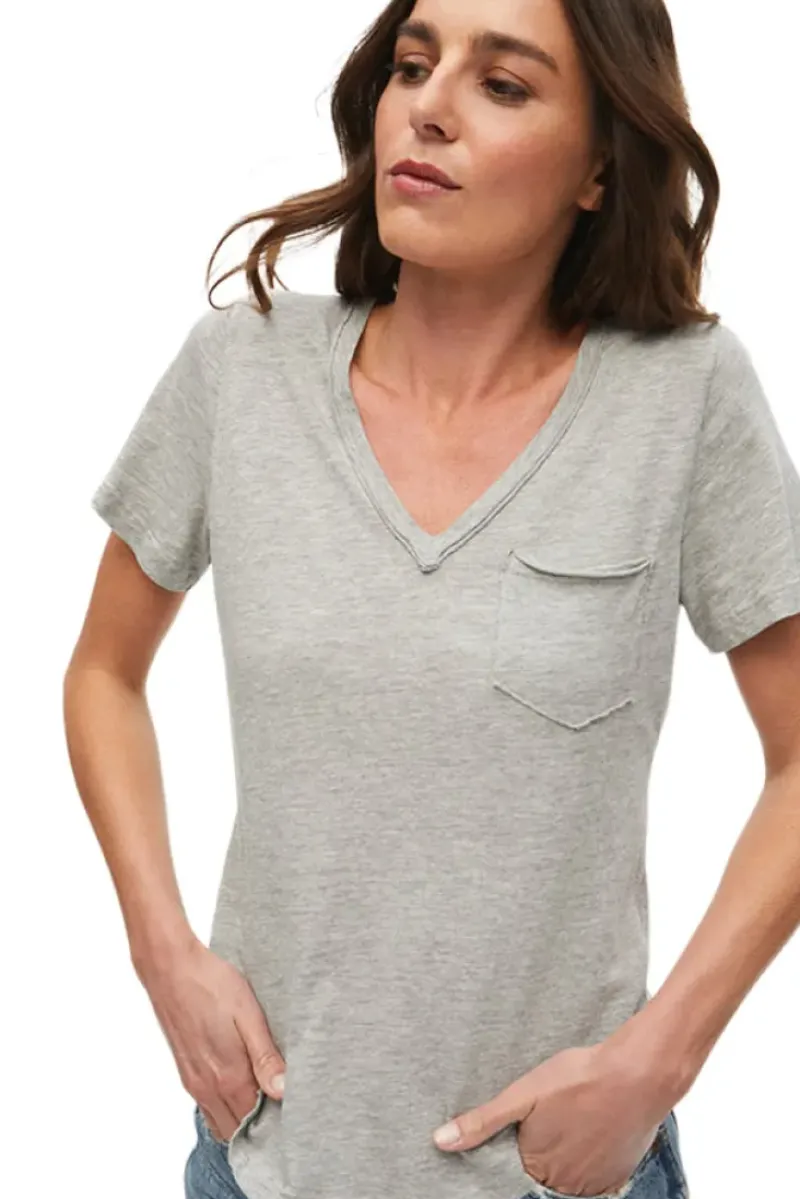 MICHAEL STARS Hayden V-neck Tee w/ Pocket^ Tops