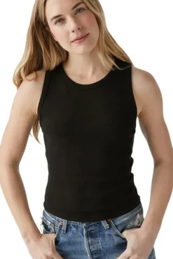 MICHAEL STARS Kendall Cropped Tank in Black^ Tops