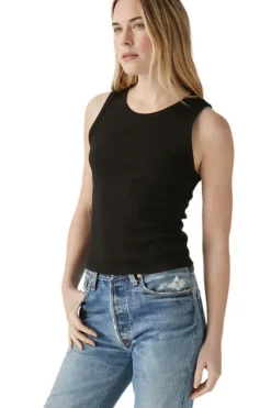 MICHAEL STARS Kendall Cropped Tank in Black^ Tops