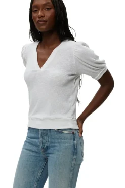 MICHAEL STARS Quinn Puff Sleeve Ribbed Top in^ Tops